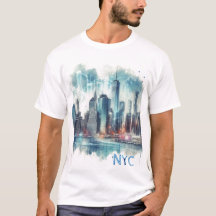 T-shirt aquarelle abstraite New York City
