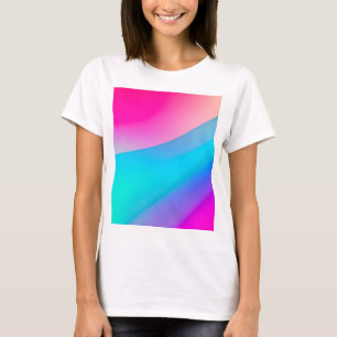 T-shirt Aquarelle abstraite pastel ombré rose bleu
