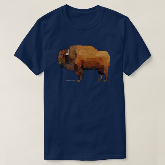 T-shirt Aquarelle American Buffalo (Bison) (Design devant)