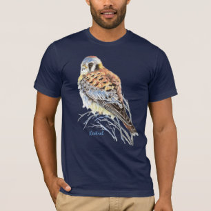 T-shirt Aquarelle American Kestrel Falcon Bird Hawk