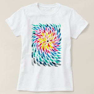 T-shirt Aquarelle arc-en-ciel spirale abstraite