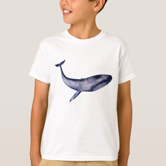 T-shirt Aquarelle Baleine bleue (Devant)