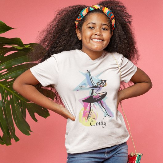 T-shirt Aquarelle Ballerina Dancer Thème