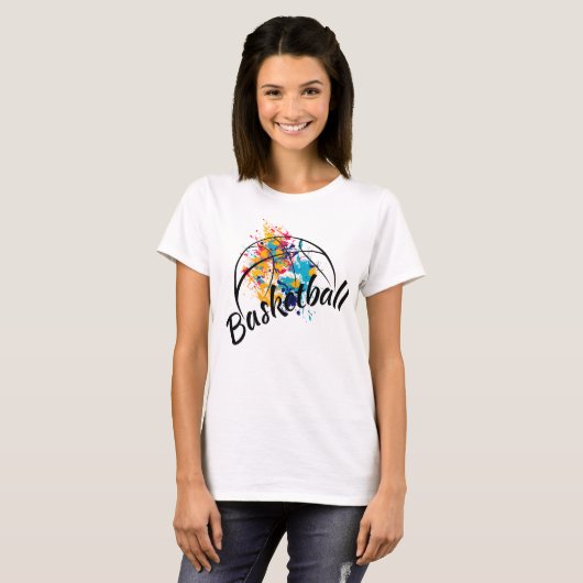 T-shirt Aquarelle Basketball femmes (Devant entier)