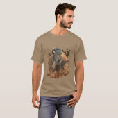 T-shirt Aquarelle Bison Buffle Animaux Nature (Devant entier)