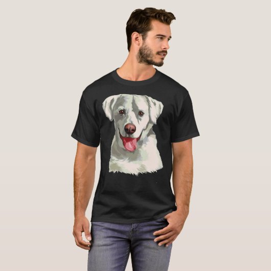 T-shirt Aquarelle Blanc Labrador (Devant entier)