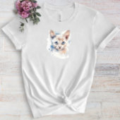 T-shirt Aquarelle blanche mignonne chat