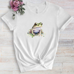 T-shirt Aquarelle blanche mignonne grenouille