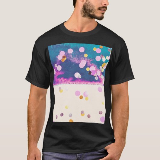 T-shirt Aquarelle bleu Abstraite (Devant)