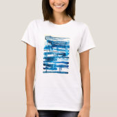 T-shirt Aquarelle bleu art abstrait (Devant)