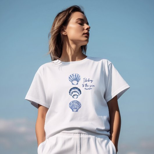 T-shirt Aquarelle bleu coquillage