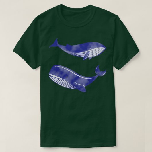 T-shirt aquarelle bleu foncé baleine (Design devant)