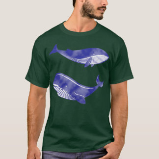 T-shirt aquarelle bleu foncé baleine