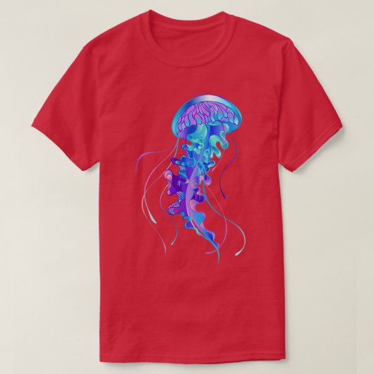 T-shirt Aquarelle bleu méduse (Design devant)
