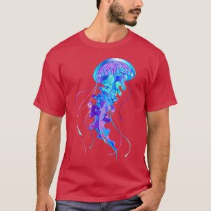 T-shirt Aquarelle bleu méduse