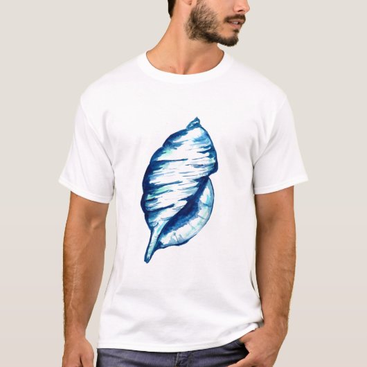 T-shirt Aquarelle bleu Seashell (Devant)