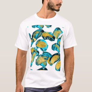 T-shirt Aquarelle bleu, turquoise, or art.