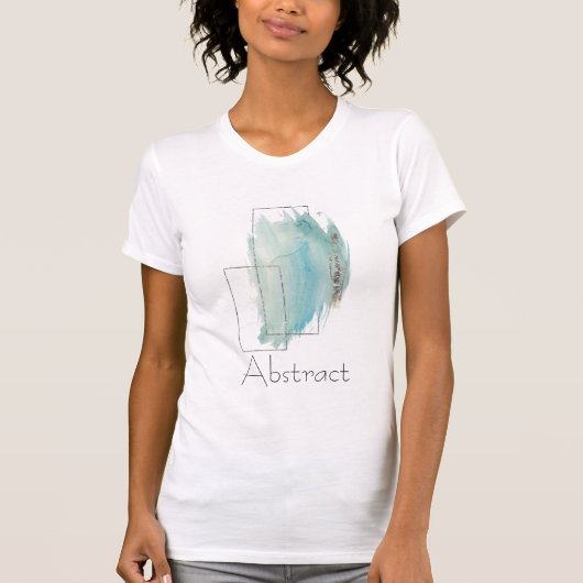 T-shirt *~* Aquarelle bleue Abstraite Silver Women White (Devant)