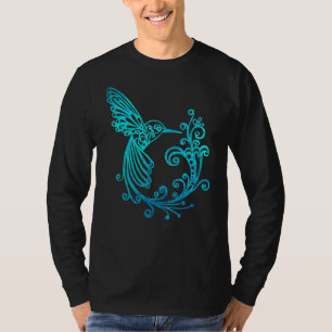 T-shirt Aquarelle bleue Stylisée Hummingbird Bird Graphic