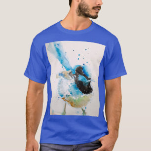 T-shirt Aquarelle bleue Wren Peinture des oiseaux australi