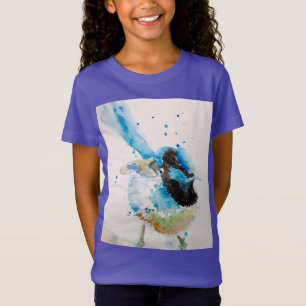 T-Shirt Aquarelle bleue Wren Peinture des oiseaux australi
