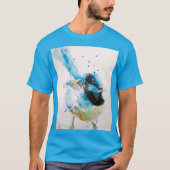 T-shirt Aquarelle bleue Wren Peinture des oiseaux australi (Devant)