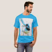 T-shirt Aquarelle bleue Wren Peinture des oiseaux australi (Devant entier)