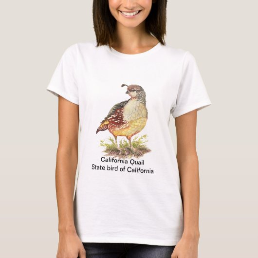 T-shirt Aquarelle California Quail State (Devant)