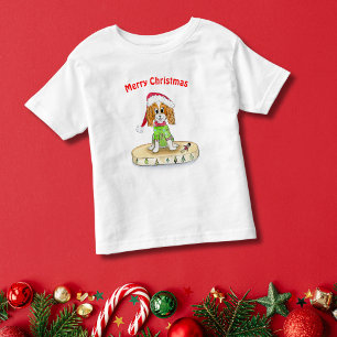 T-Shirt Aquarelle Cavalier King Charles Spaniel Noël Migno