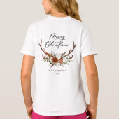 T-shirt aquarelle cerf floral joyeux noël (Dos)
