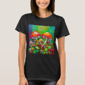 T-shirt Aquarelle Champignons Abstraits (Devant)