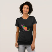 T-shirt Aquarelle Chat Silhouette (Devant entier)