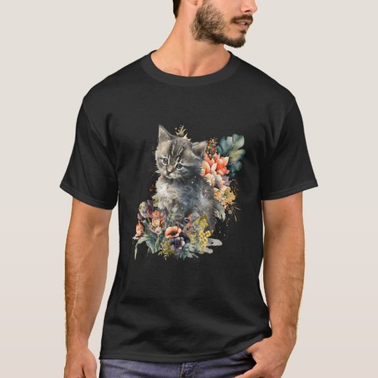 T-shirt Aquarelle chaton (Devant)