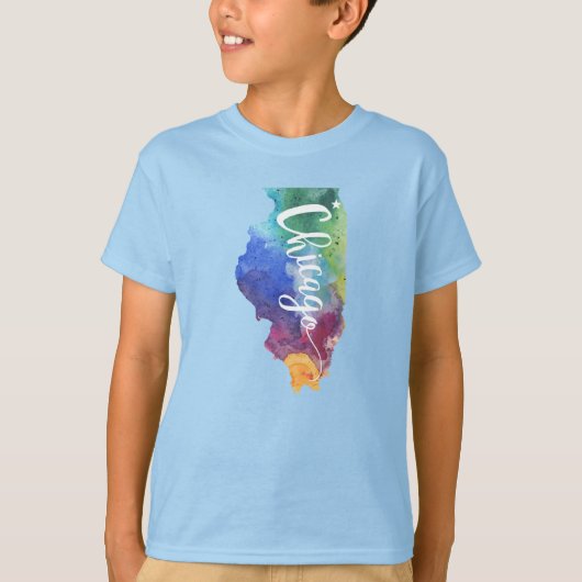 T-shirt Aquarelle Chicago (Devant)