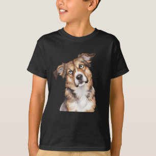T-shirt Aquarelle Chien est un Chien surpris confondu