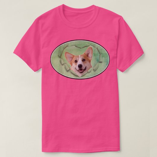 T-shirt Aquarelle Chien Pembroke Welsh Corgi (Design devant)