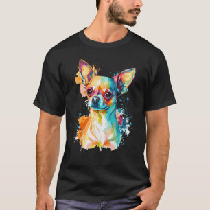 T-shirt Aquarelle Chihuahua joli chien de compagnie coloré