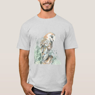 T-shirt Aquarelle Chouette Oiseau Faune Nature Art