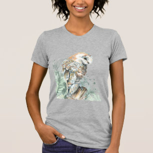 T-shirt Aquarelle Chouette Oiseau Faune Nature Art Ke