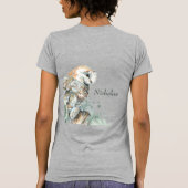 T-shirt Aquarelle Chouette Oiseau Faune Nature Art Ke (Dos)