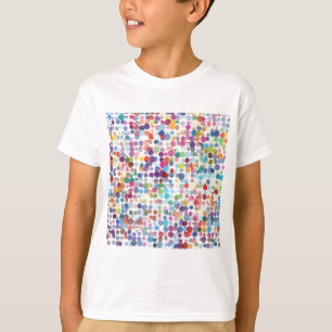 T-shirt Aquarelle colorée de point de polka d'arc-en-ciel