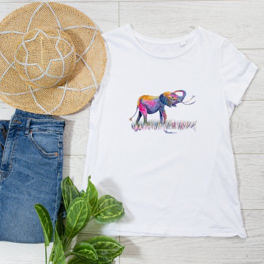 T-shirt Aquarelle colorée Happy Elephant