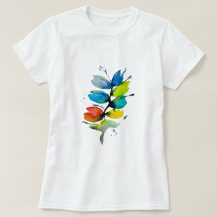 T-shirt Aquarelle colorée lâche abstraite florale