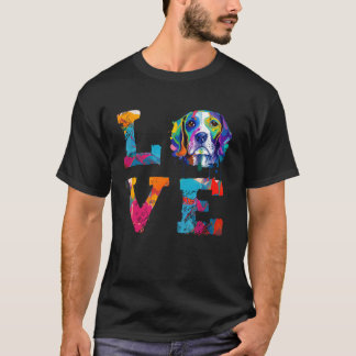 T-shirt Aquarelle colorée Peinture Beagle Amour Chien Mama