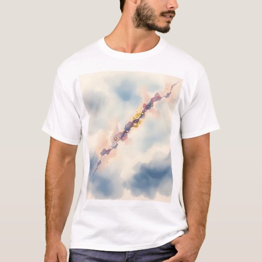 T-shirt Aquarelle Comet Galaxy Scène (Devant)