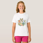 T-shirt Aquarelle conception d'animaux mignons (Devant entier)