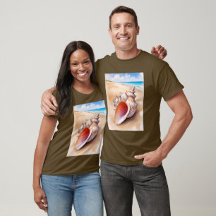 T-shirt Aquarelle Conch Shell sur la plage