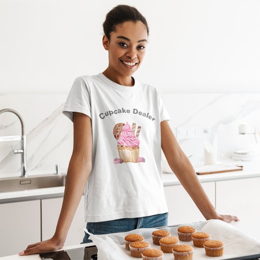 T-shirt Aquarelle Cupcake Rose Avec Concessionnaire De Coo