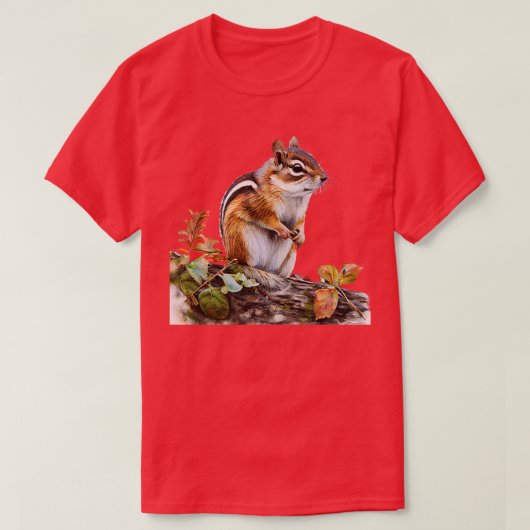 T-shirt Aquarelle Cute Chipmunk (Design devant)