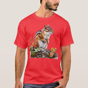 T-shirt Aquarelle Cute Chipmunk